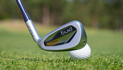 G Le4 iron addressing ball